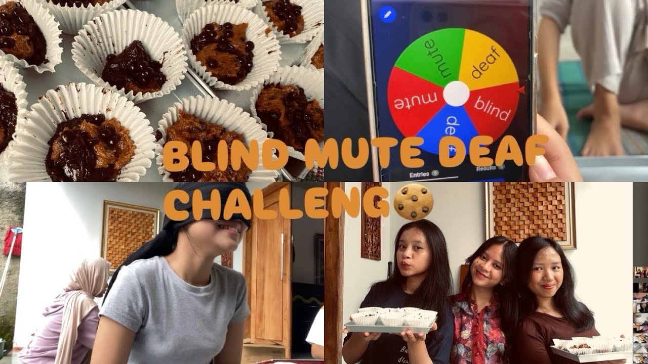 a chaotic BLIND MUTE DEAF challeng🥣🍪