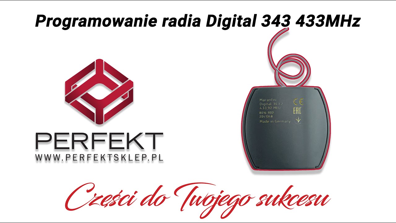 Programowanie radioodbiornika uniwersalnego Digital 343 433MHz
