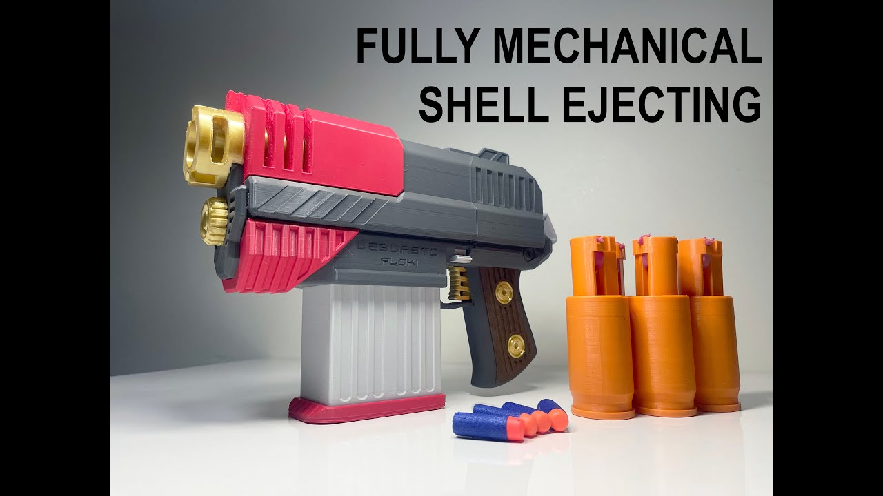 Printed shell ejecting foam dart blaster - FLOKI