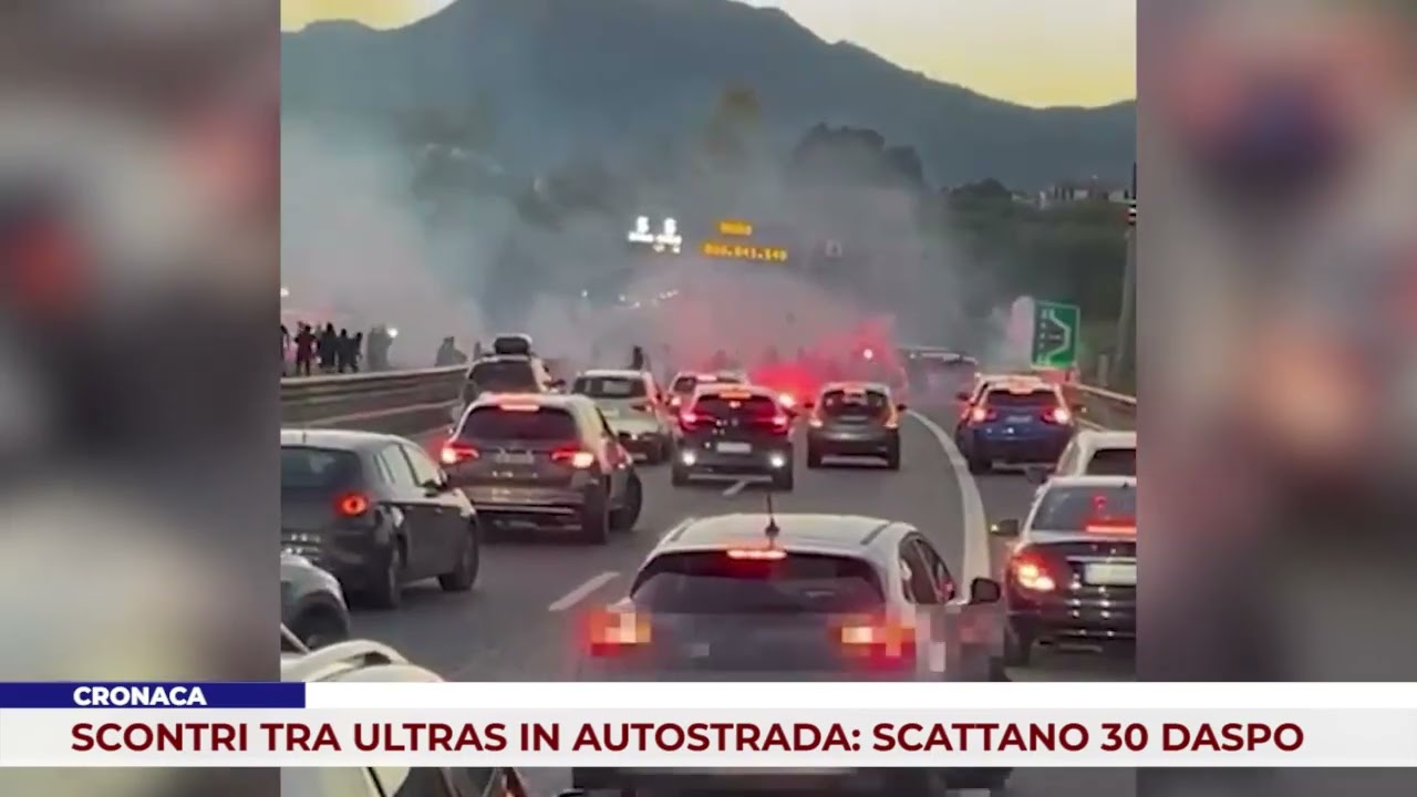 CRONACA. SCONTRI TRA ULTRAS IN AUTOSTRADA: SCATTANO 30 DASPO