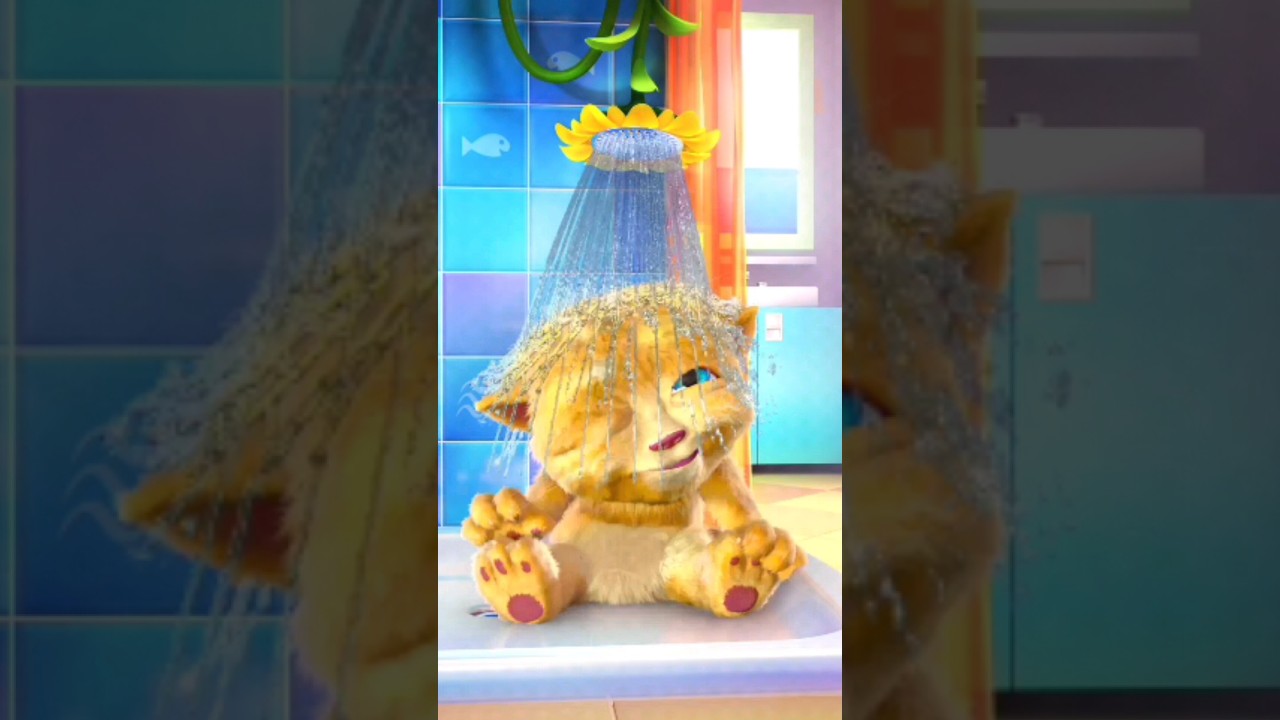 Ginger Cat Shower Time | Talking Ginger Cat | #shorts