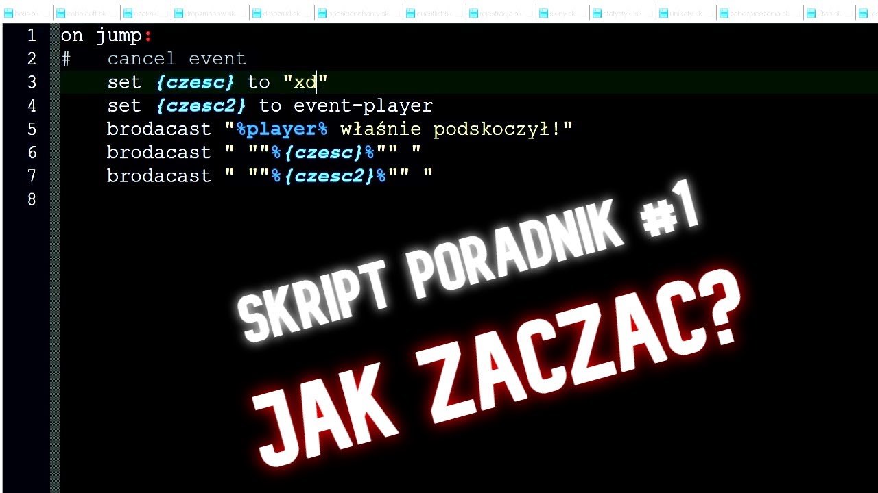 MNECRAFT SKRIPT - Jak zacząć? Stawianie serwera Dokumentacja Pierwszy skrypt | GALAJUS