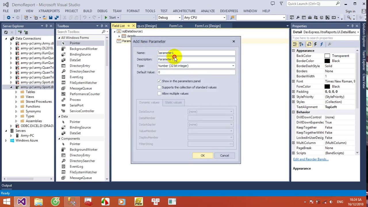 Create report c# with devexpress demo