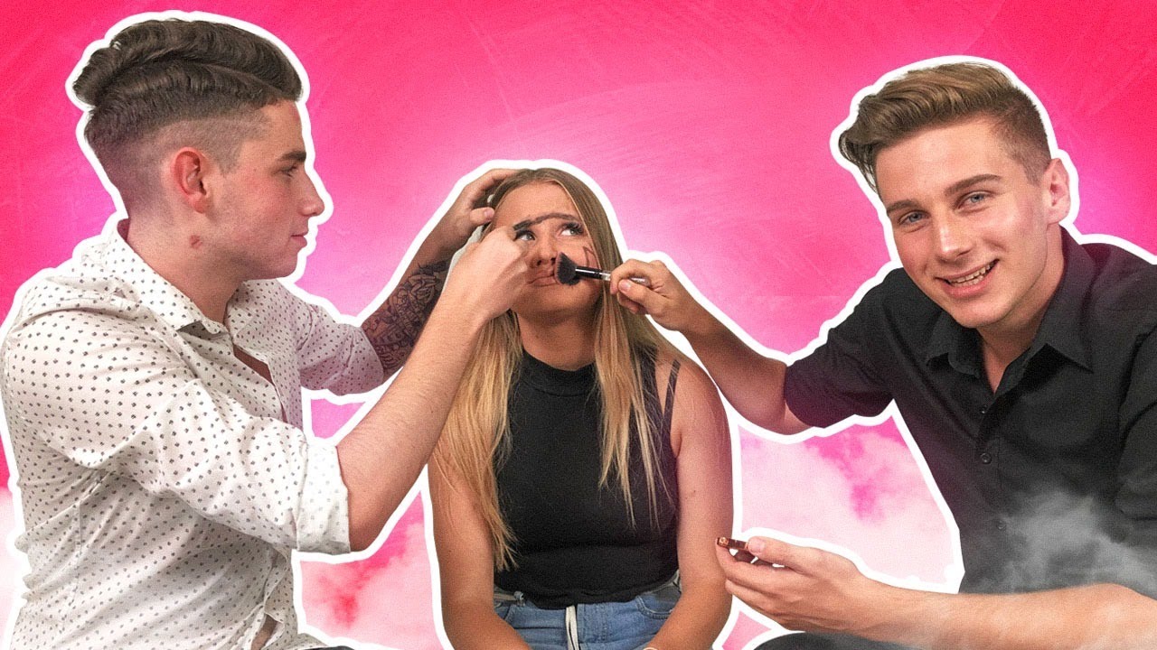 GAŠPER IN MATIC ŠMINKALA ULO!  | Polkaholiki & Ula Ložar | MAKE UP CHALLENGE