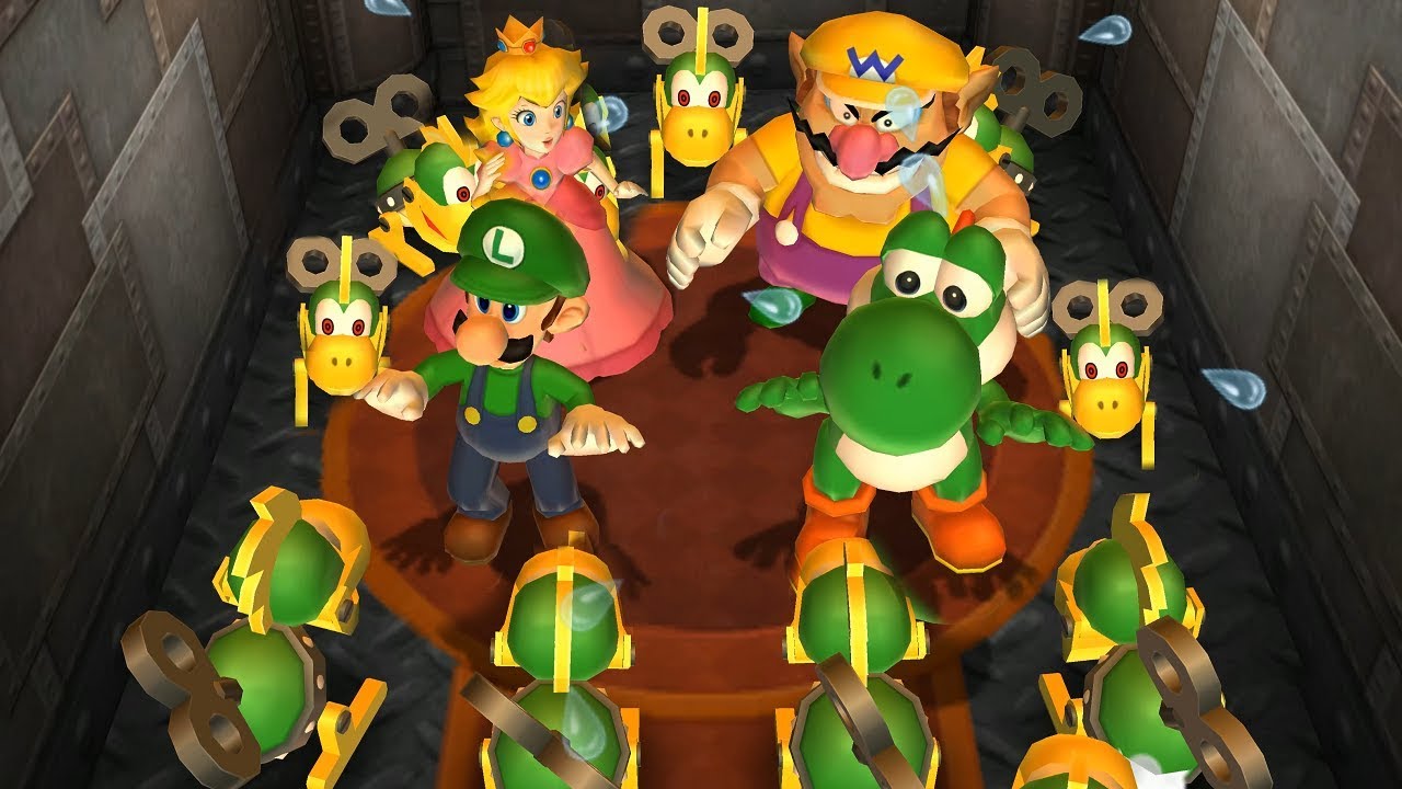 Mario Party 9 - All Lucky Minigames - Peach vs Wario vs Luigi vs Yoshi| Cartoons Mee