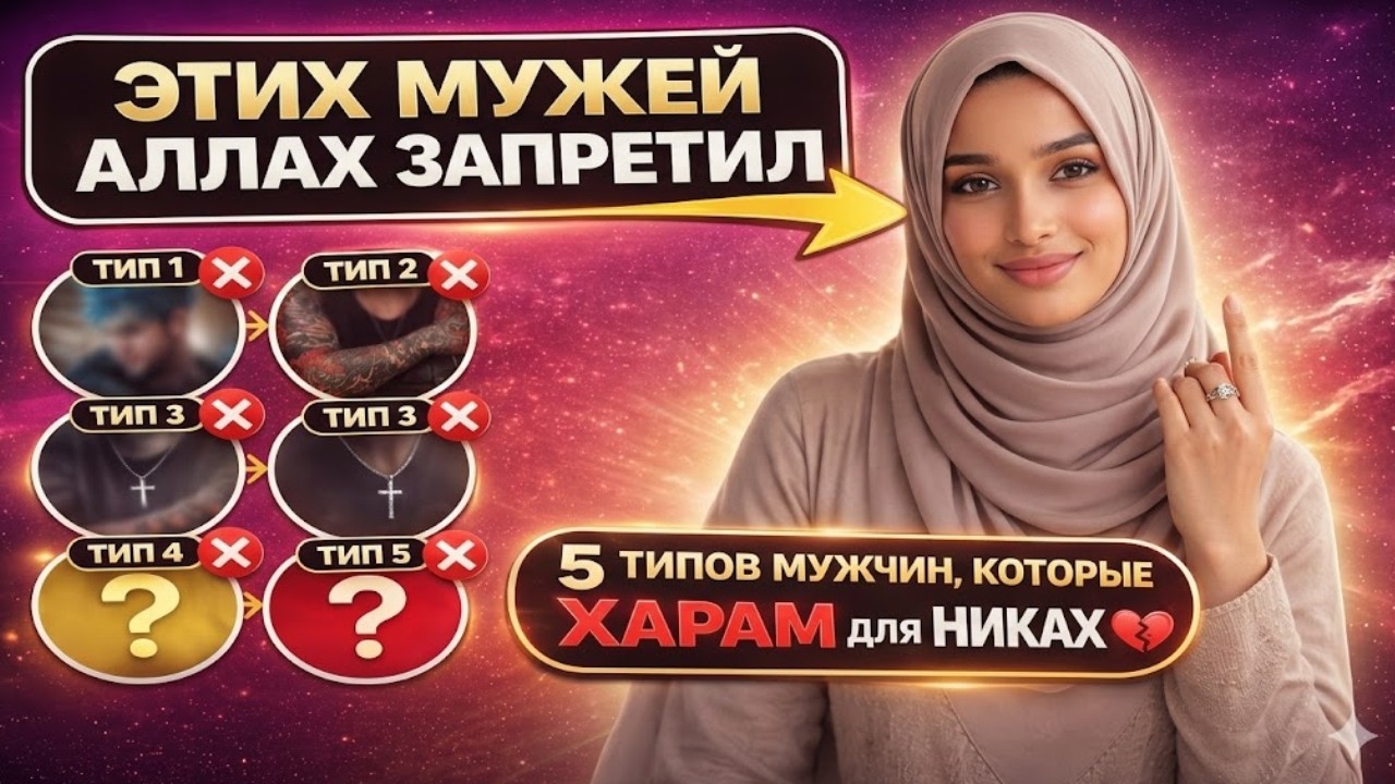 Этих МУЖЕЙ АЛЛАХ ЗАПРЕТИЛ: 5 типов МУЖЧИН, которые ХАРАМ для НИКАХА! #ислам #никах
