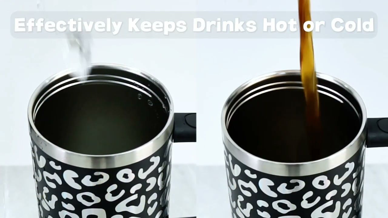 40 Oz Tumbler With Handle Straw Insulated, Stainless Steel Spill Proof Vacuum Coffee Cup
