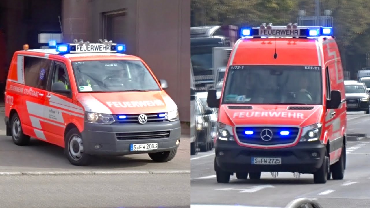 KdoW + HLF-B FW 3 + KEF-T FW 1 Feuerwehr Stuttgart