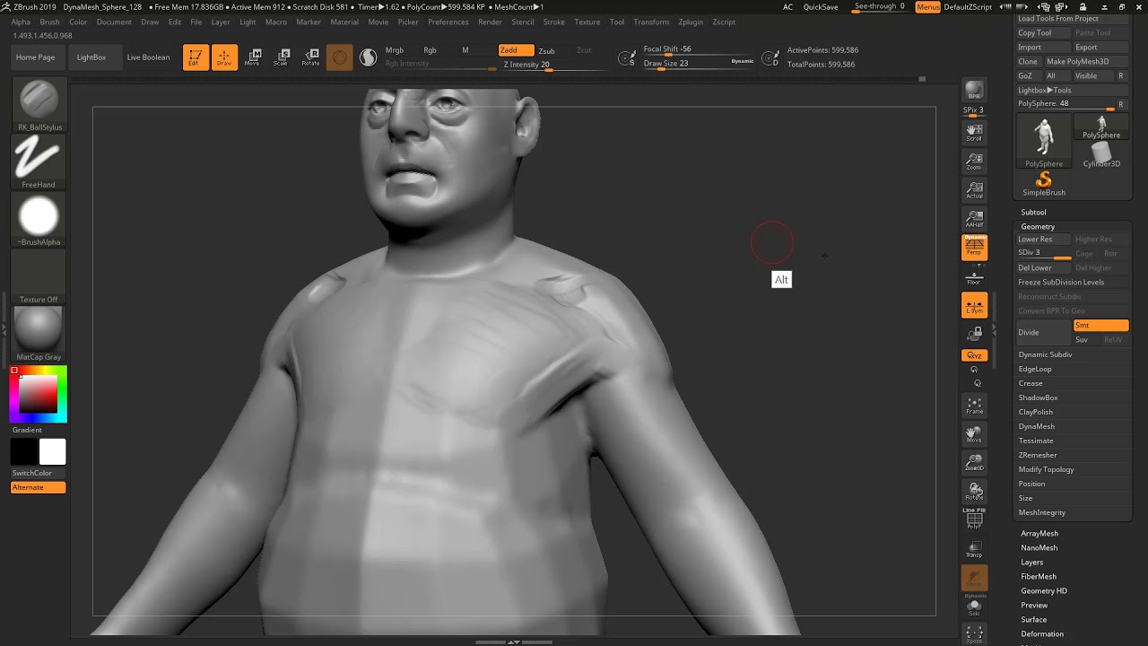Intro To ZBrush 2019: 06 - Sculpting The Body