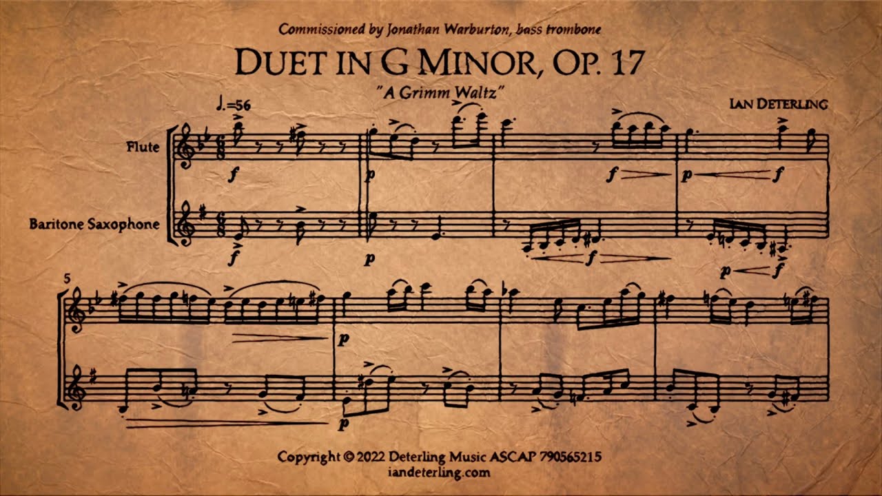 Duet for Flute and Baritone Saxophone in G Minor