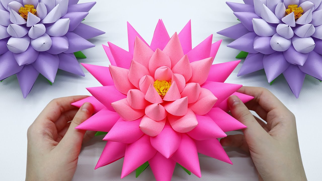 🌺БОЛЬШИЕ ЦВЕТЫ из бумаги 🌺🌺 3D Origami Flower DIY