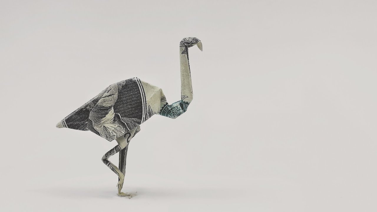 Money Origami Flamingo Tutorial