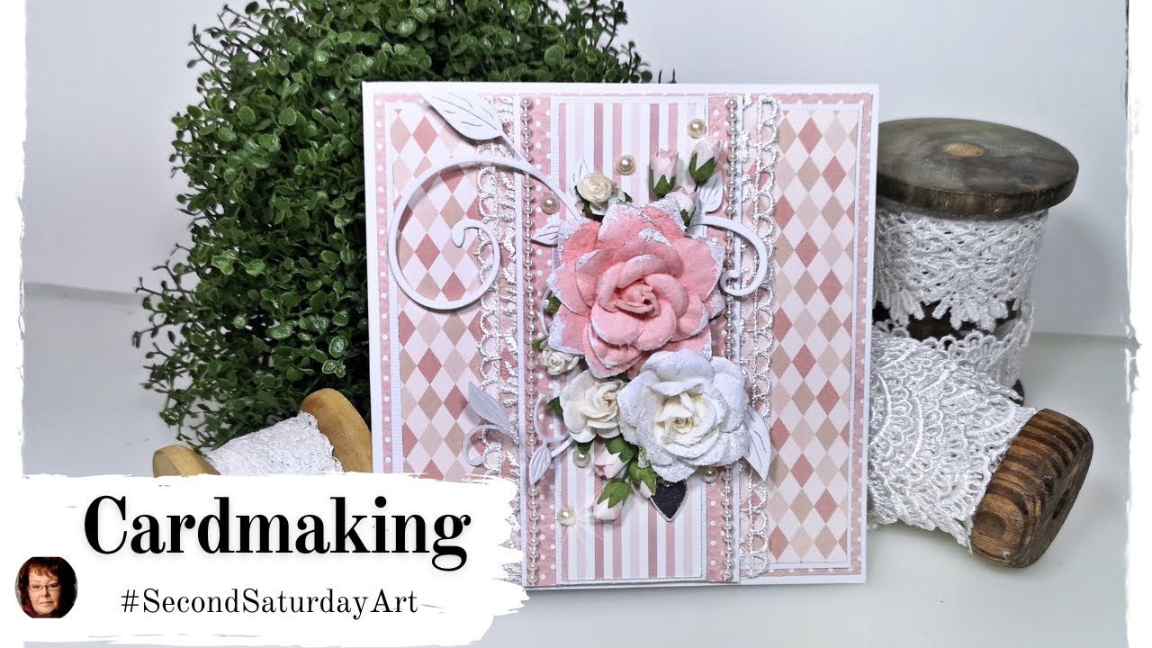 Cardmaking -  Shabby Chic style card for a special little girl   #SecondSaturdayArt