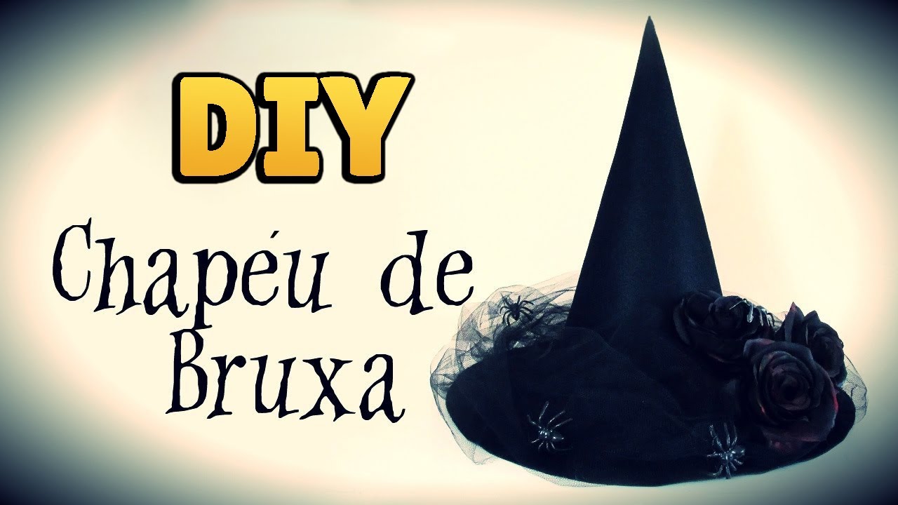 DIY: COMO FAZER CHAPÉU DE BRUXA para HALLOWEEN 🎃 🕷 - Fantasia p/ Adulto #diyhalloween