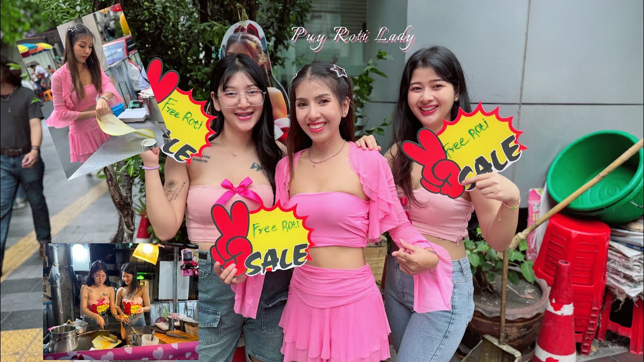 Make a special menu for my sister. Teach my sister how to make roti. - Thai Street Food