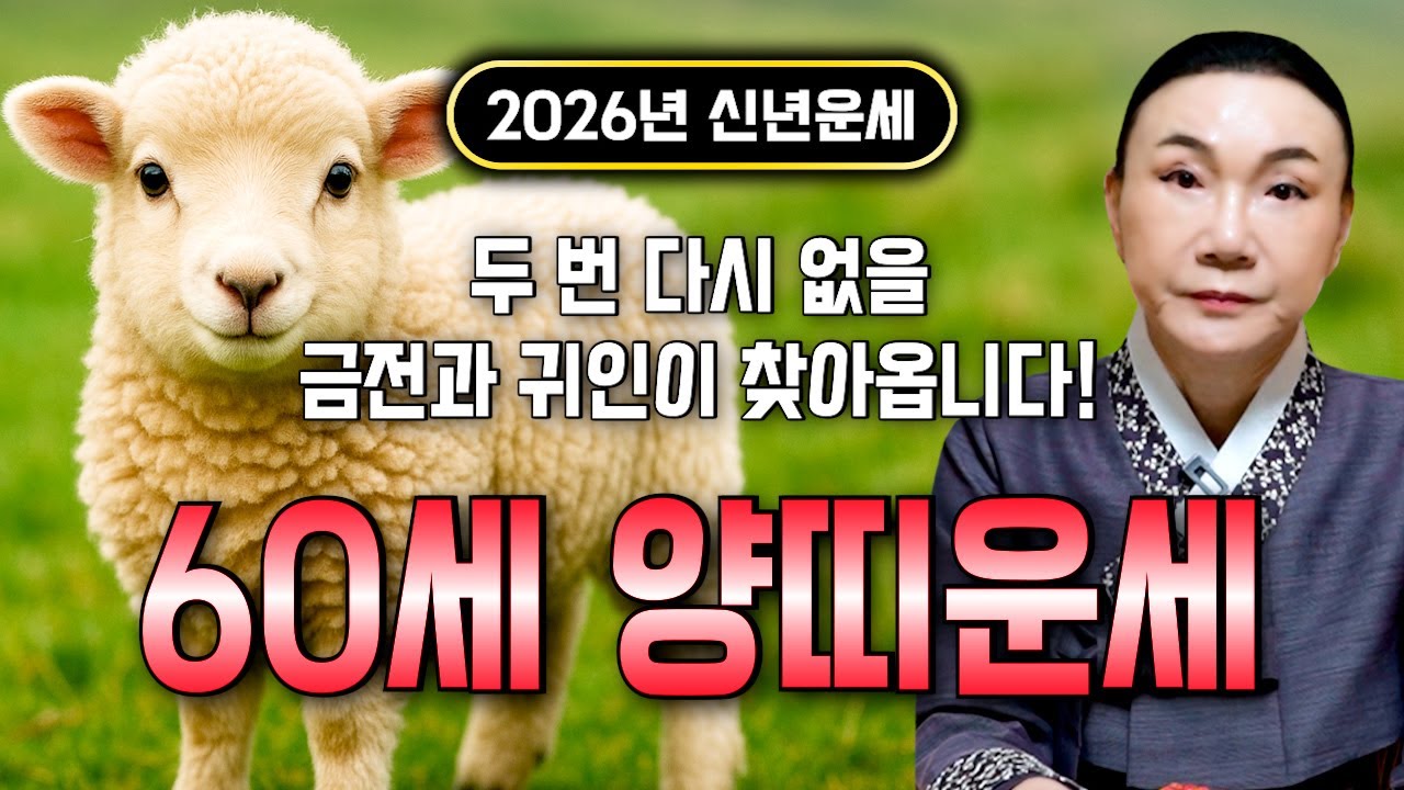 [2026년 60세 양띠운세] 1967년생 양띠가 X월에 태어났다면 2026년에 100% 대박납니다! 금전,귀인,문서운 모두 펑펑 터진다!! 1967년생 60세 양띠 운세