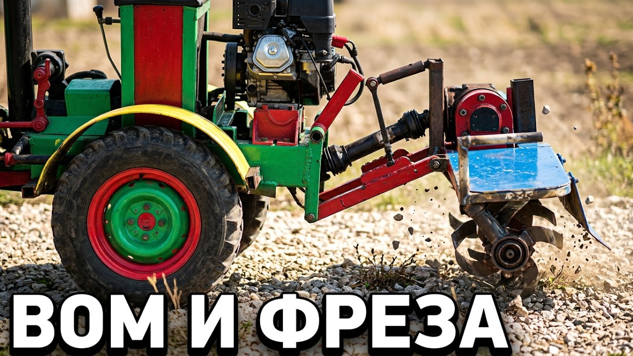 [МТ-5] Минитрактор с кузовом. Серия 12. Испытание фрезы и кузова