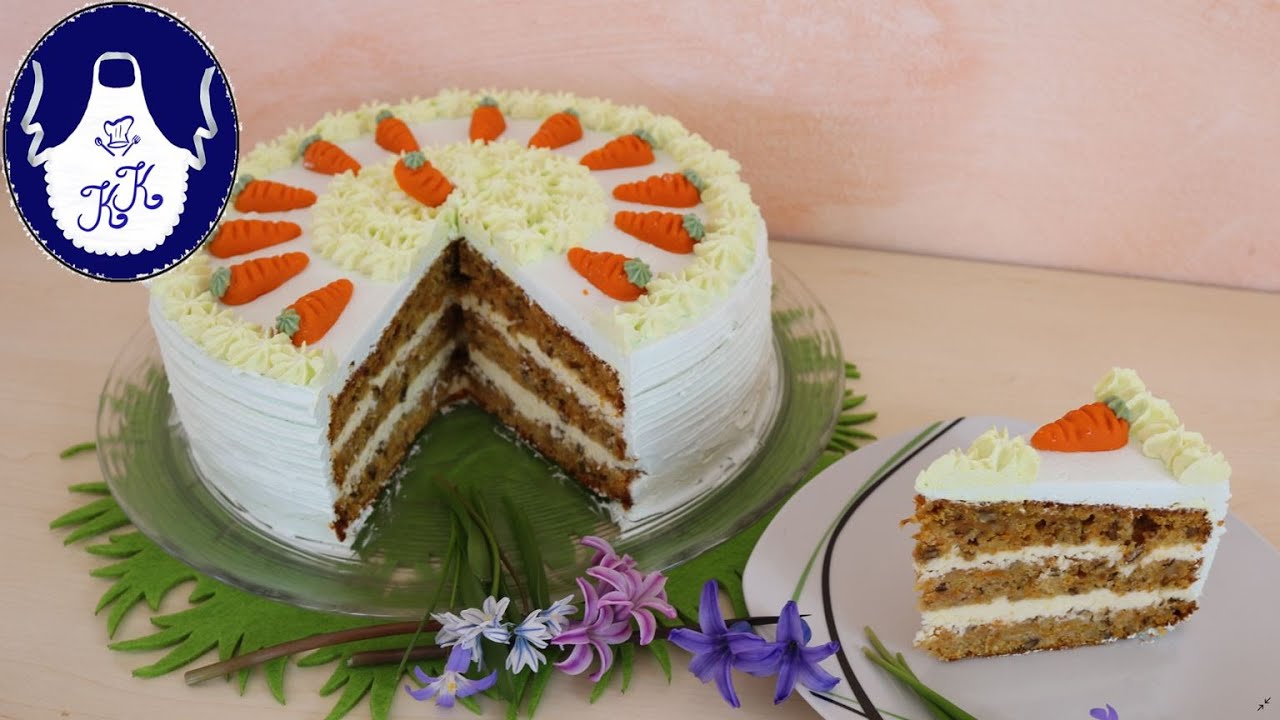 Möhrentorte mit Frischkäsecreme - Buttercreme / Osterntorte