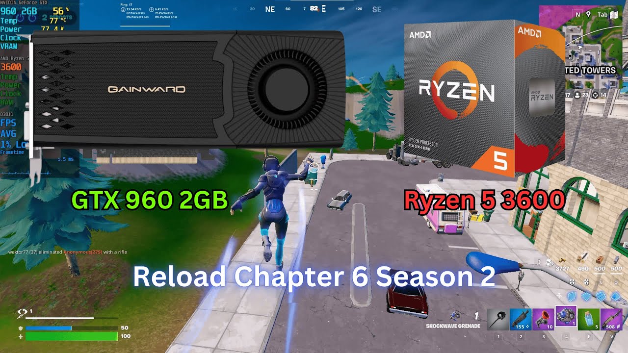 +190 FPS - GTX 960 2GB + Ryzen 5 3600 Fortnite Reload Chapter 6 Season 2 / 2025