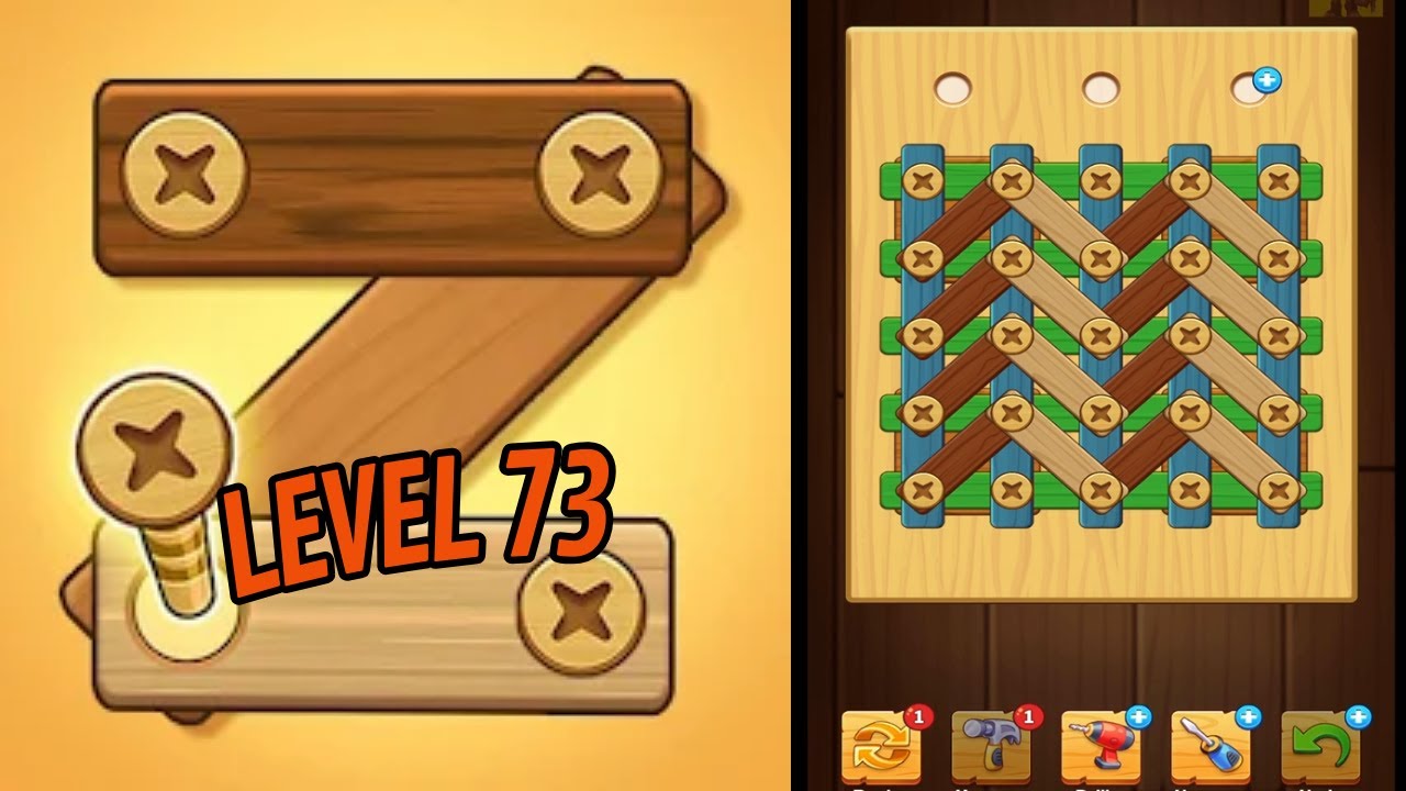 🏅 SCREW PUZZLE: Wood Nut & Bolt 🤪 Level 73 🧩 Gameplay Walkthrough
