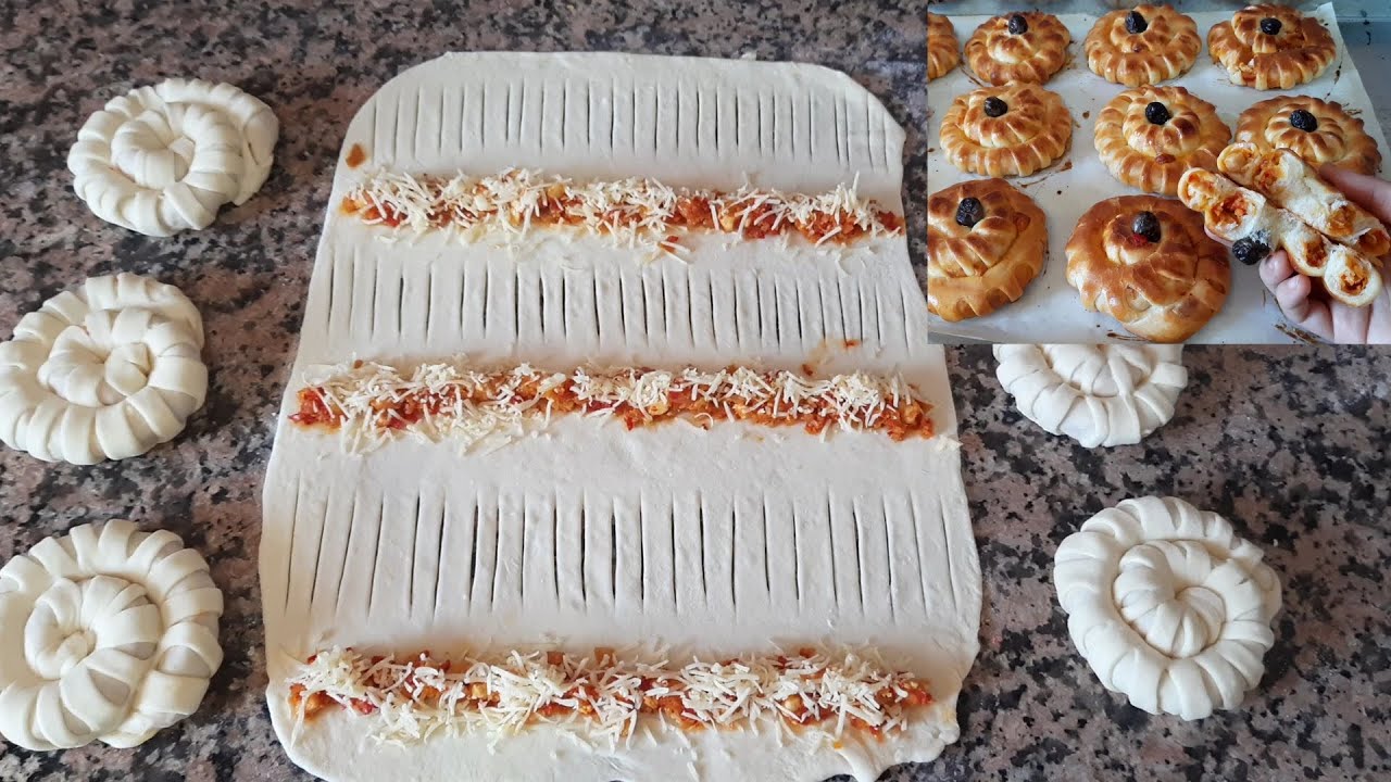 فطائر تركية مالحة سريعة التحضير بعجين قطني خفيف مع طريقة تحضير سهلة ومختصرة