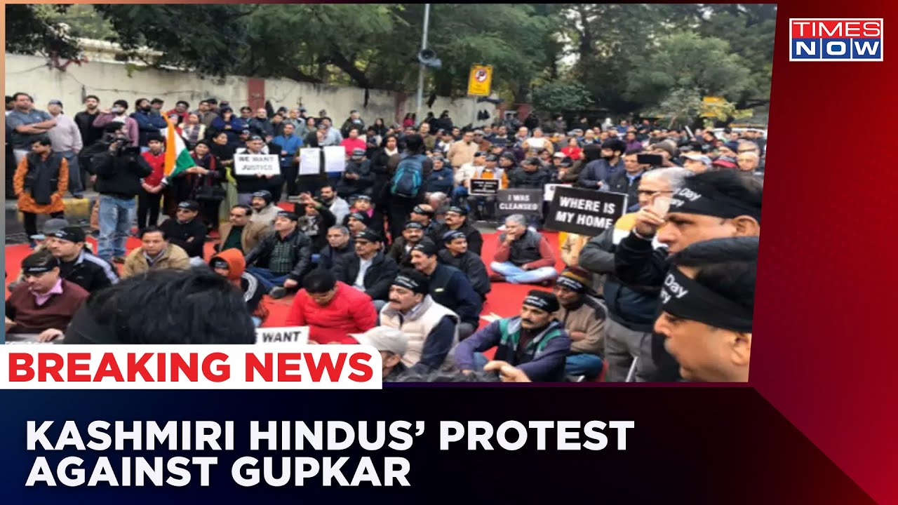 Kashmiri Hindus Protest Against Gupkar In Kashmir As Omar Abdullah Justifies Terrorism