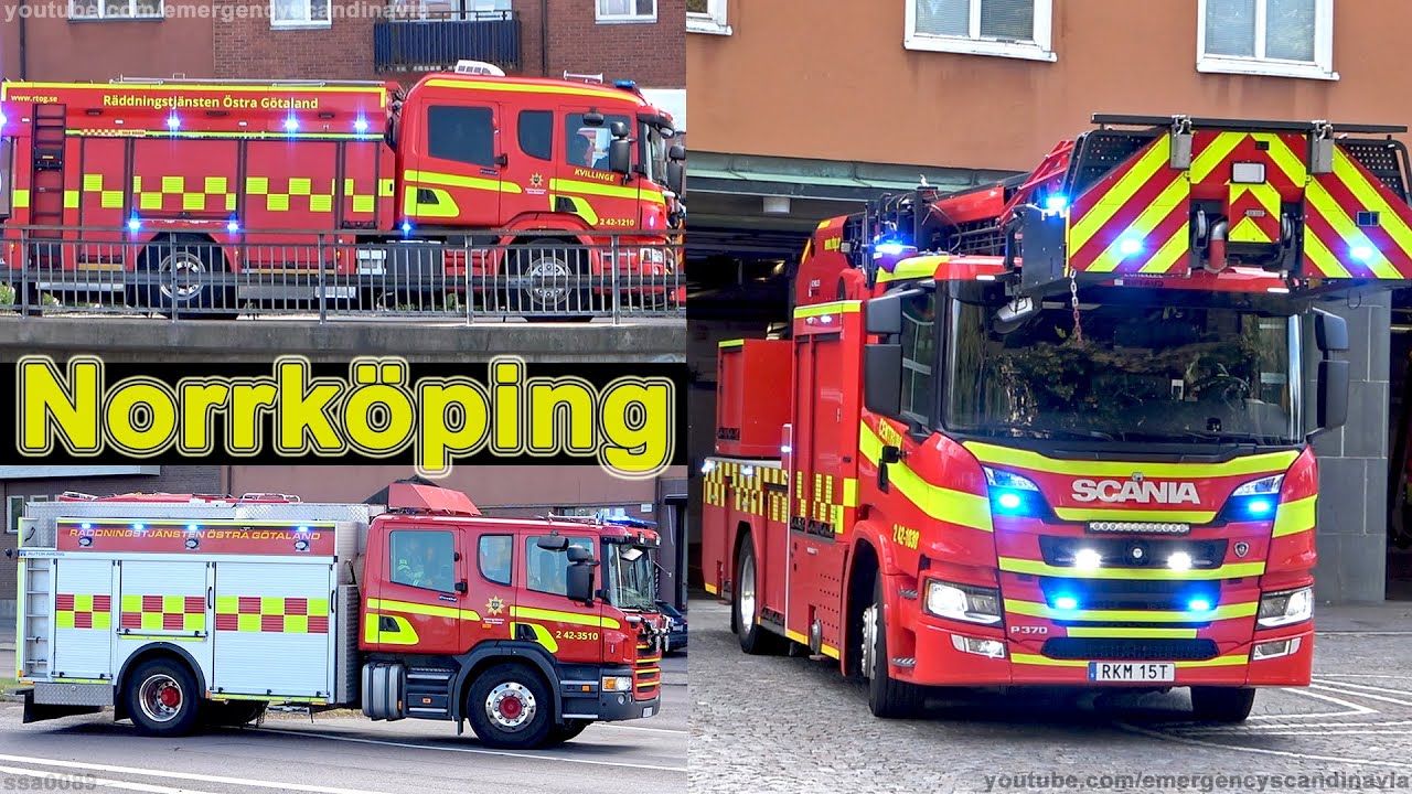 Fire response and on scene Norrköping/Räddningstjänsten Östra Götaland utryckning [SE | 8.2024]