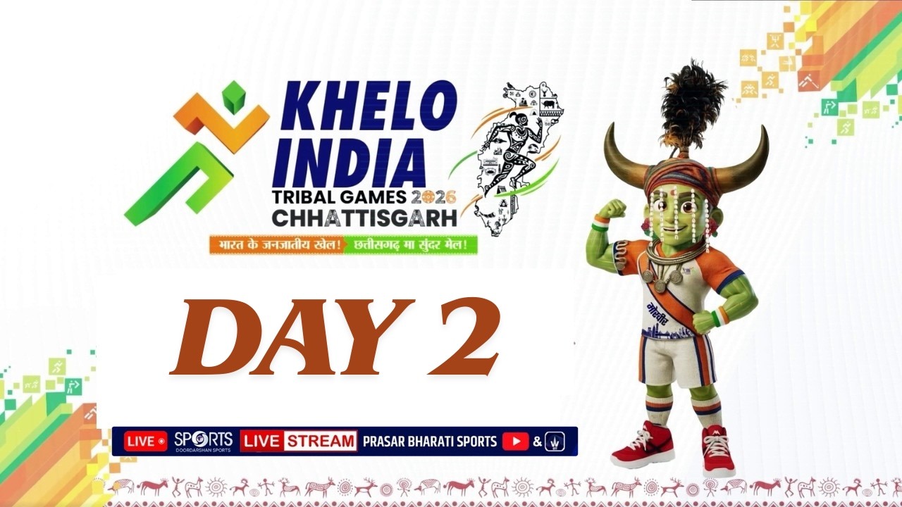 LIVE - Day 2 - Khelo India Tribal Games 2026, Chhattisgarh | Doordarshan Sports