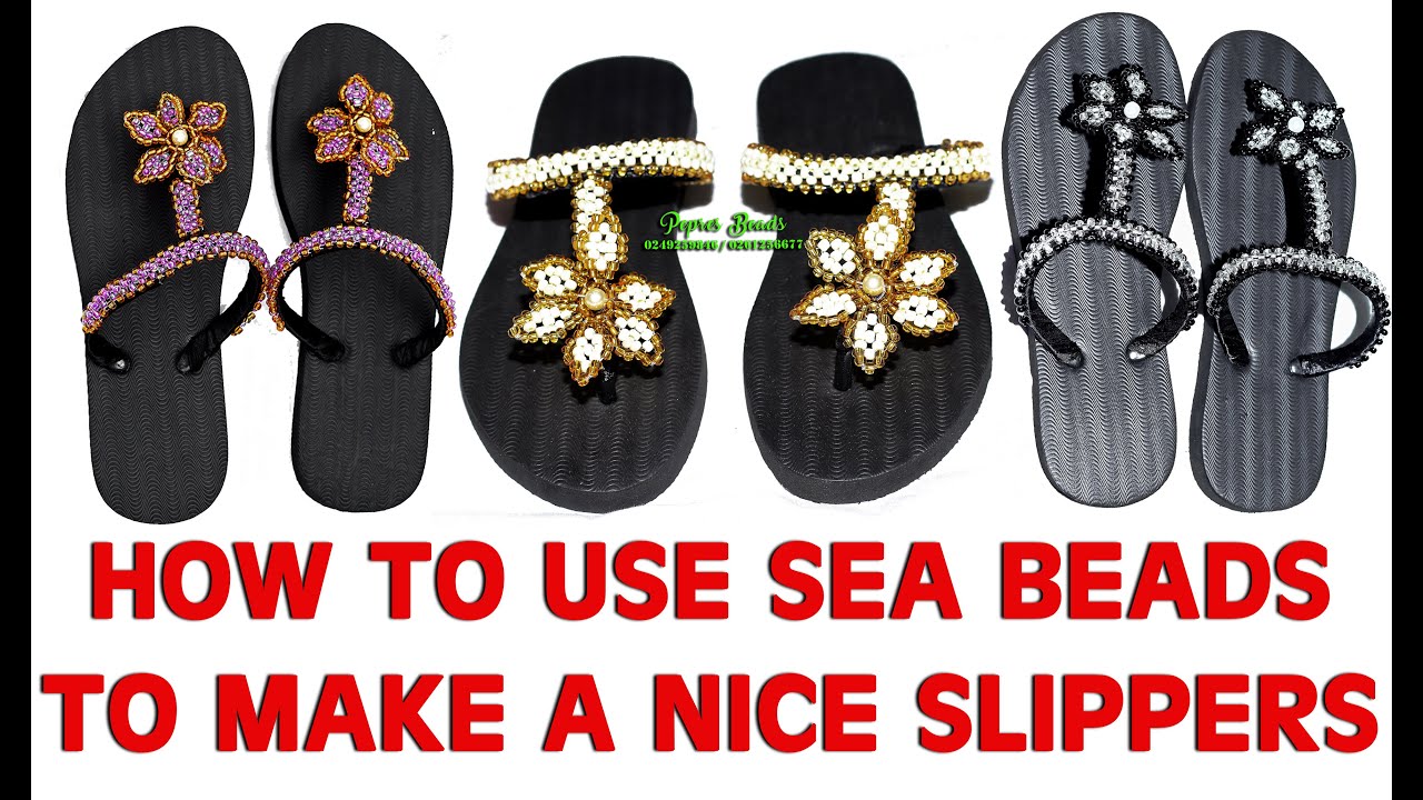 How to make a beautiful sandals with sea beads and crystals