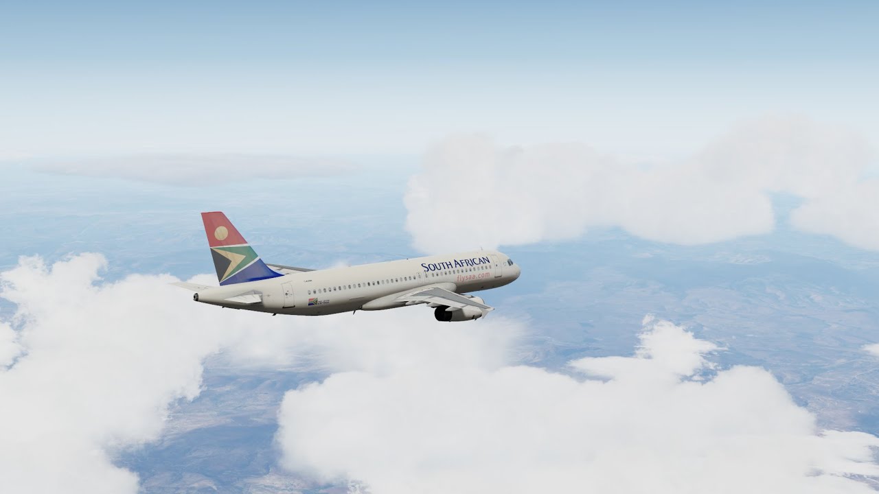 [P3Dv5.4] SOUTH AFRICAN AIRWAYS A320 domestic flight from Johannesburg to Durban, South Africa