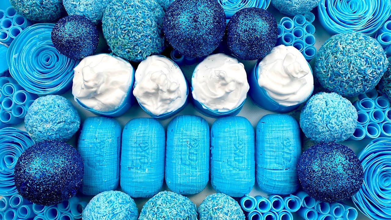 Crushing soap boxes with foam 💙 Asmr soap balls 💙 Clay cracking 💙 Carving soap cubes 💙