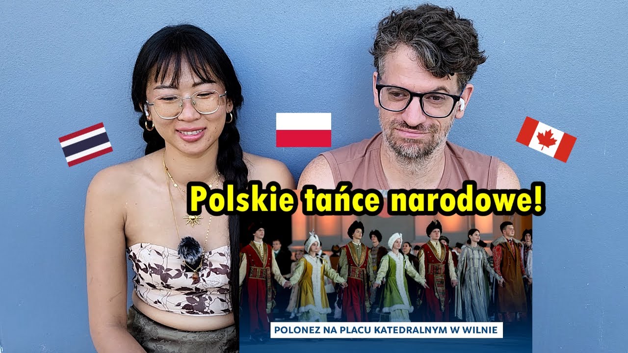 Foreign Couple Discover Polonez na placu Katedralnym w Wilnie | Poloneza czas zacząć 2023