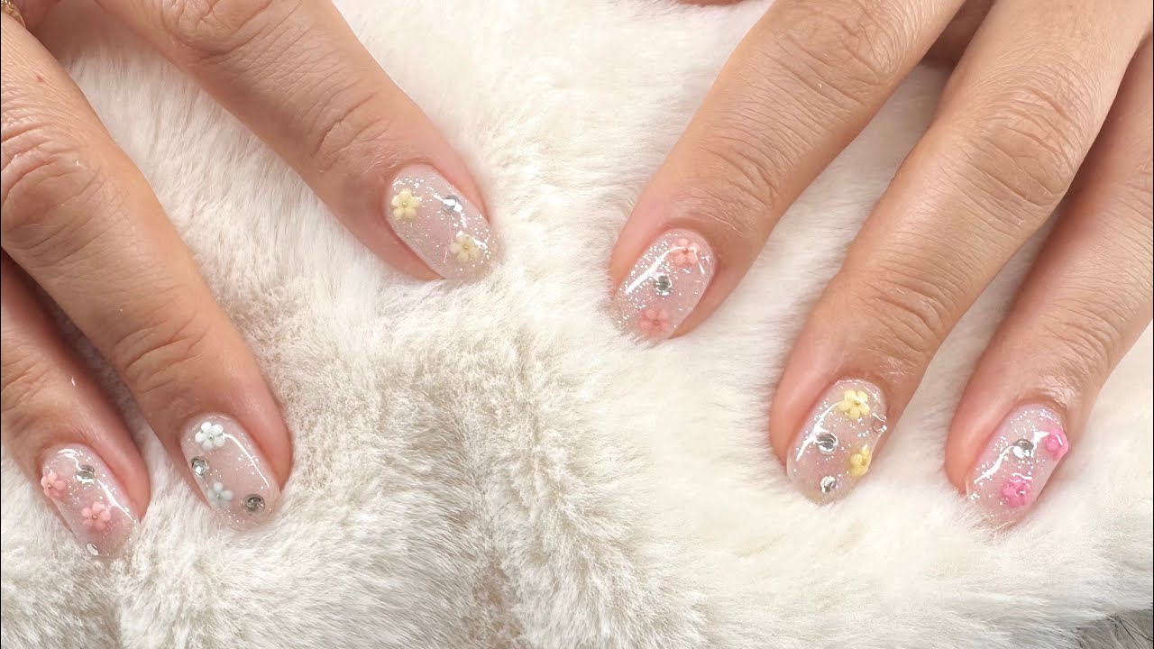 vlog ＜カラフルお花パーツを置いていく(σ*´•ω•｡)σ＞2025.06.28 #nail