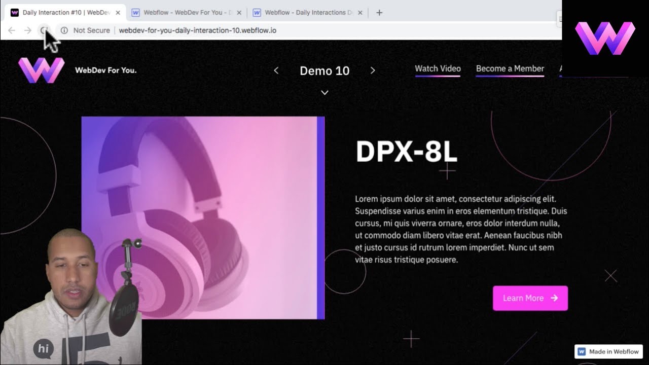 Daily Interaction #10 | Product Showcase with Image Reveal | WebDev For You | Made in Webflow