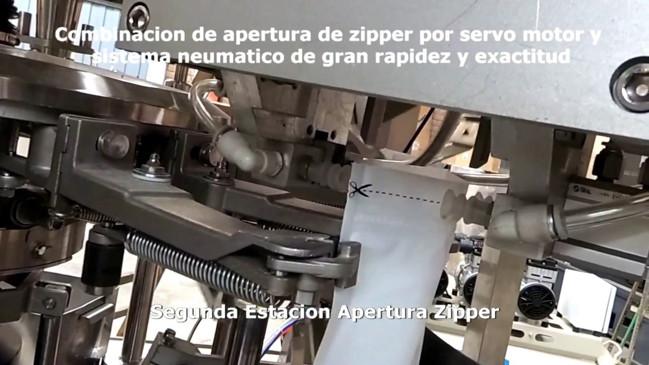 Maquina Envasadora Tipo doypack 08 estaciones dosificador de Balanza, Tornillo y Liquidos