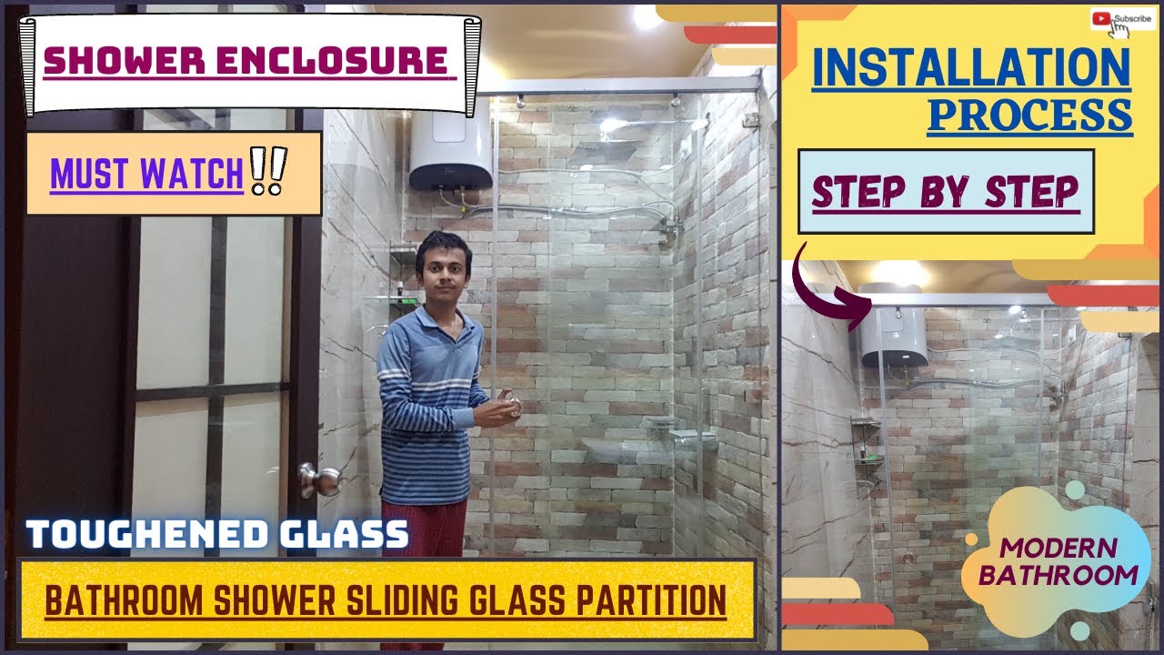 Shower Enclosure – Bathroom Shower Sliding Glass Partition Installation Process! | Explained!! 💯🔥
