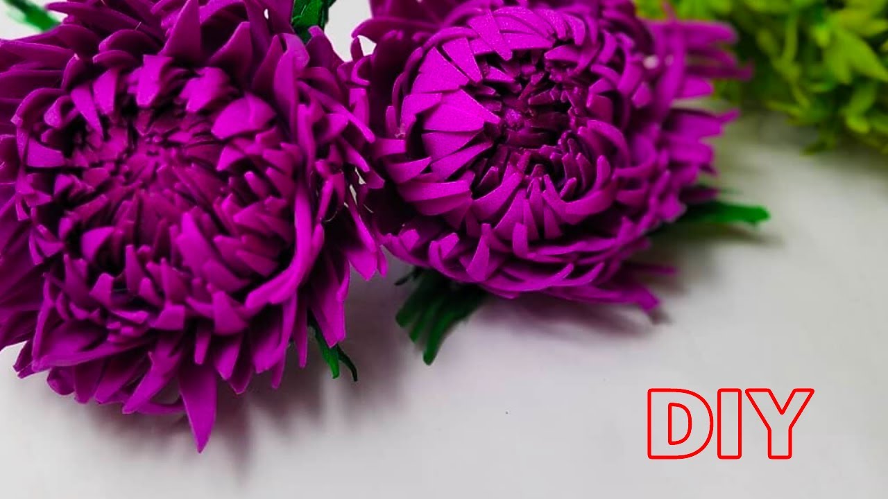 How to make foamiran aster flower using foam sheet | DIY foam flower tutorial