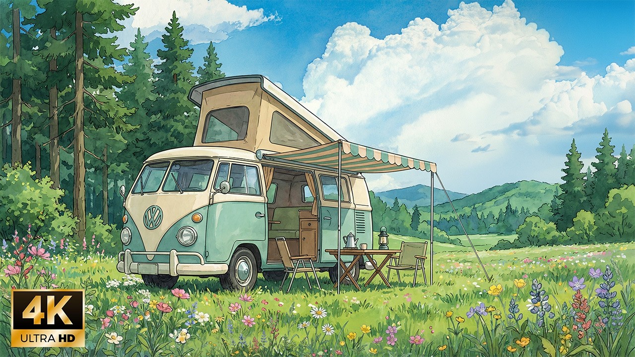 Peaceful Van Life Ambience | Warm Guitar Music for Study, Sleep, Focus [4K]