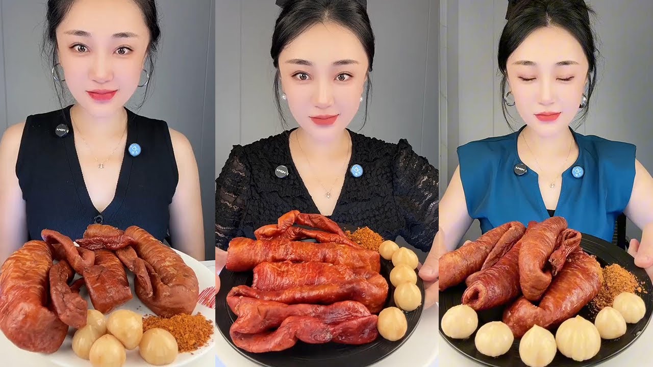 【Yummy】Grilled pork intestines🐖🧄#mukbang#asmr