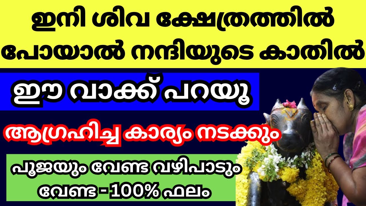പൂജയും വേണ്ട വഴിപാടും വേണ്ട, ഈ വാക്ക് നന്ദിയുടെ കാതിൽ പറഞ്ഞിട്ട് വീട്ടിൽ വന്നോള്ളൂ, കാര്യം നടക്കും