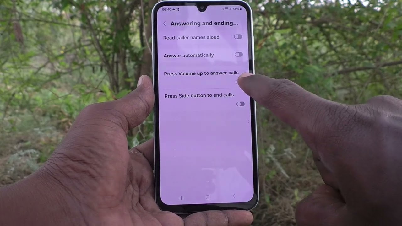 How to set volume up button to answer calls in Samsung Galaxy A15 5G