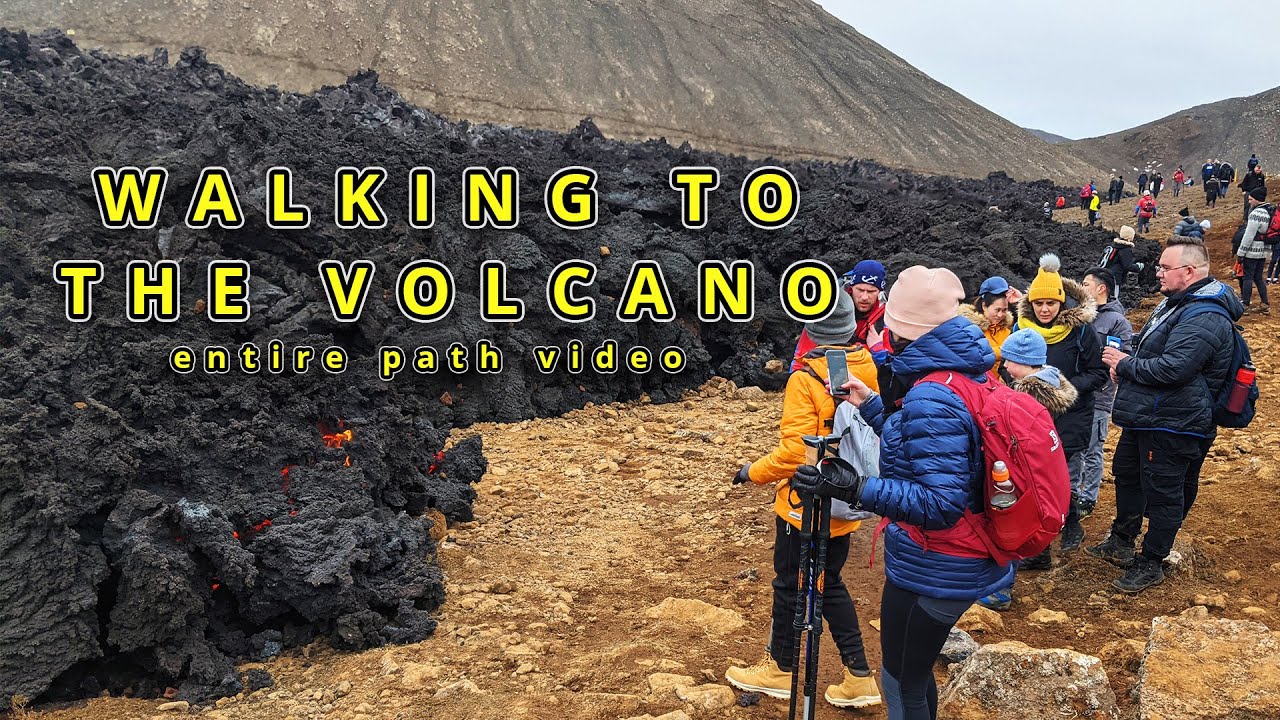 Full Walk To the Eruption - From the Parking Area to the Volcano & Lava in Geldingadalur, Iceland!