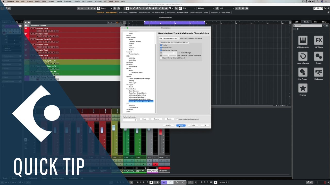 How To Add Colour to Tracks and MixConsole Channels | Quick Tip