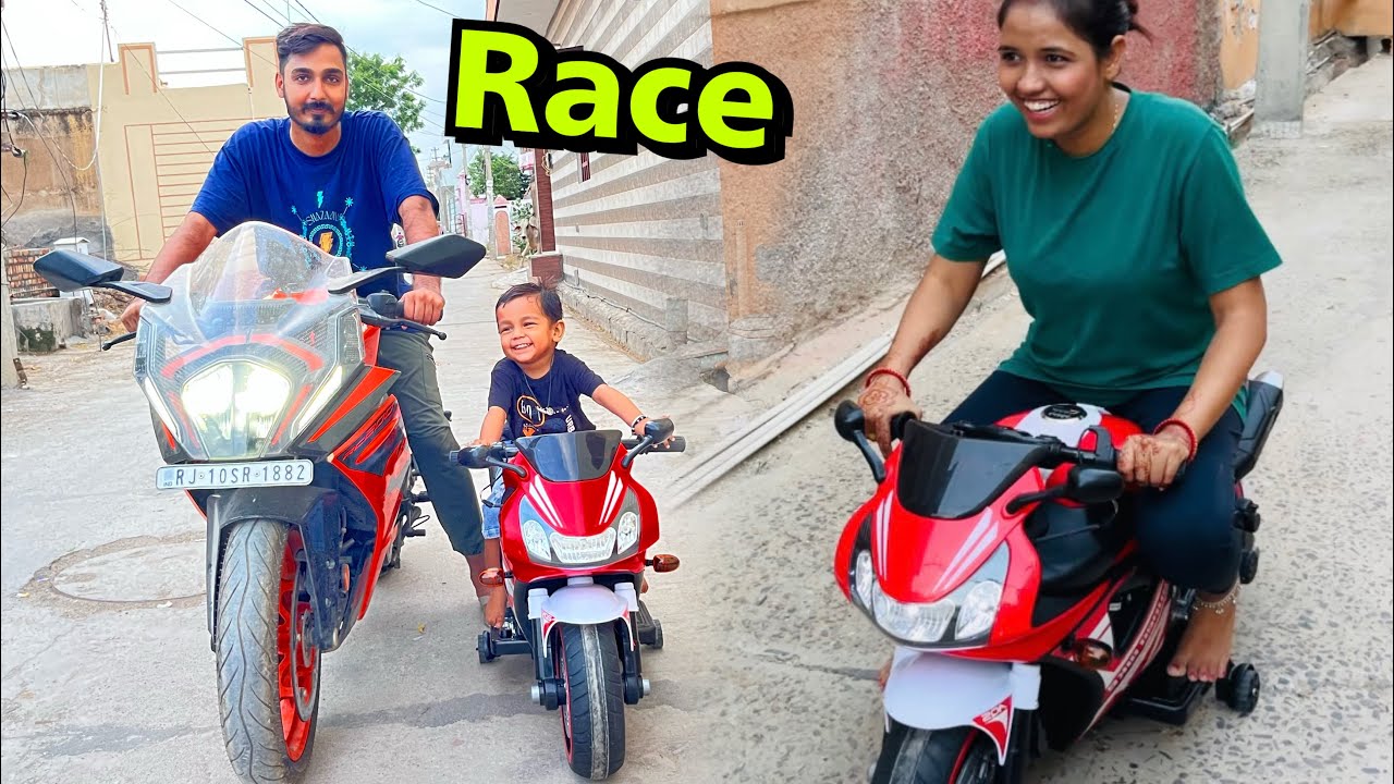 Papa Beta Race Kr Ke Super Bike Khrab Krdi 😥