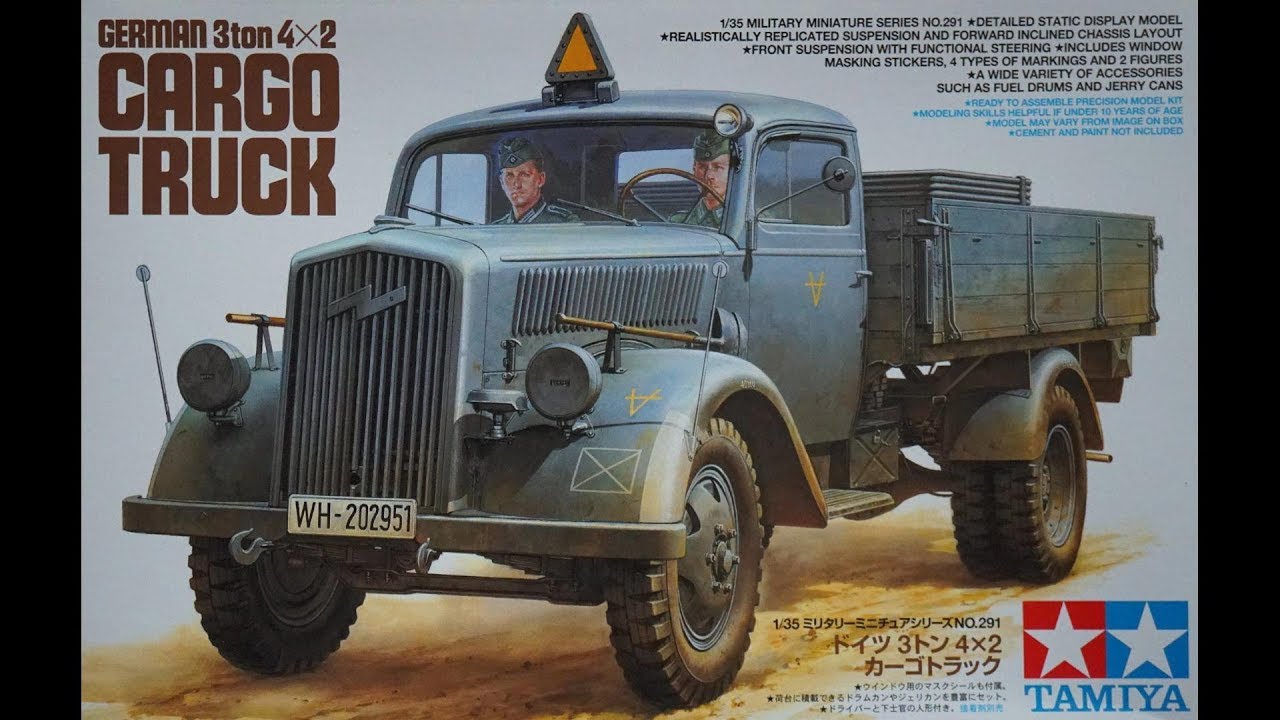 TAMIYA 1/35 독일 화물트럭 도색과 조립 풀영상[ German Cargo Truck 3ton 4x2 ] #568