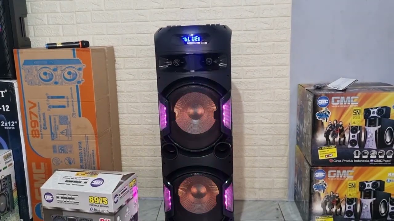 Review Speaker Portable Double 12 inch GMC 899H Extra Bass Paling Mantul