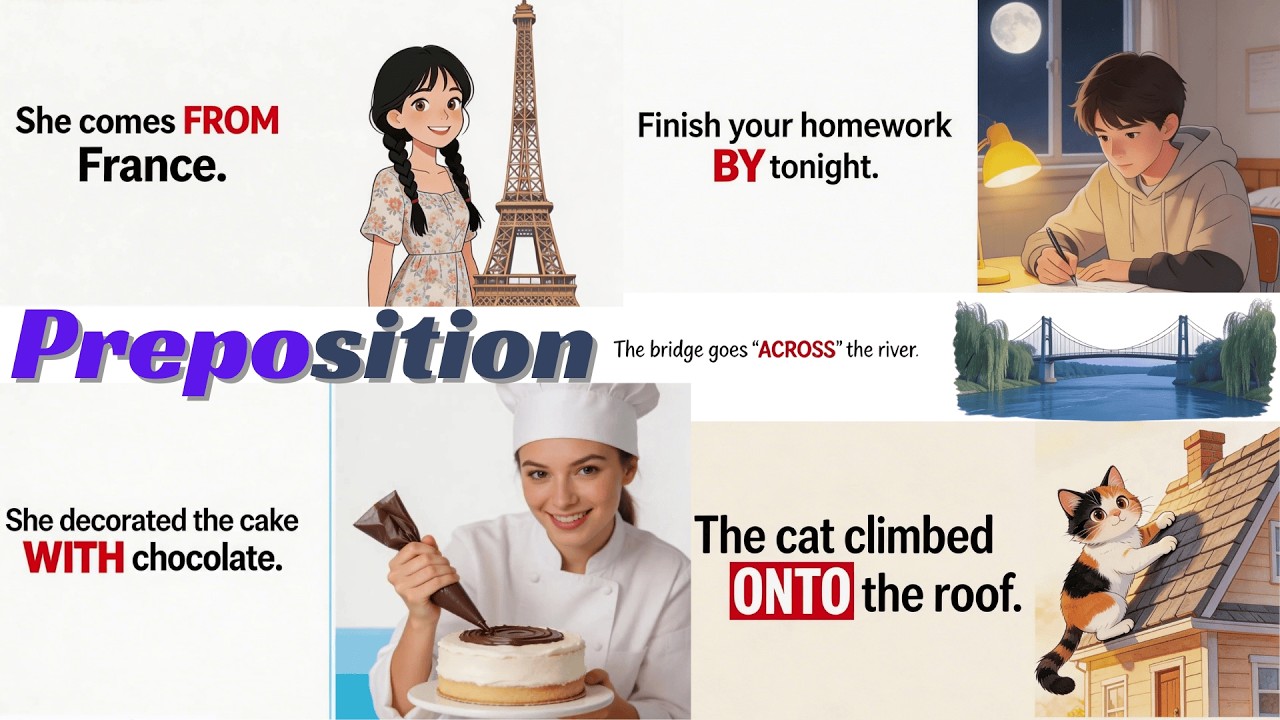 Learn English Prepositions Easily | 100+ Examples with Pictures | Basic to Advanced
