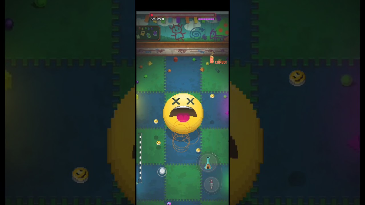 Smiley the crazy emoji ball. evil factory boss run (part 8) and the weekend events