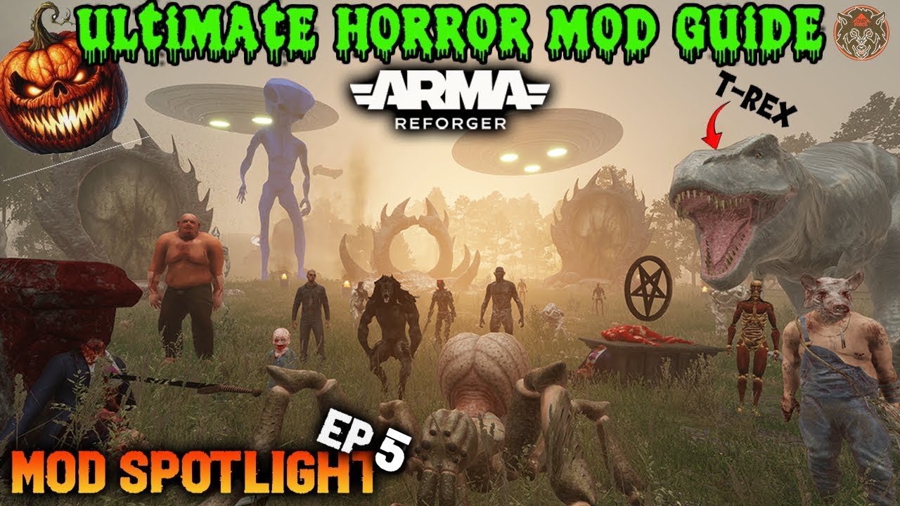 Arma Reforger Mod Spotlight Ep 5 | HORROR EDITION - T-Rex, Werewolves, Aliens & More!