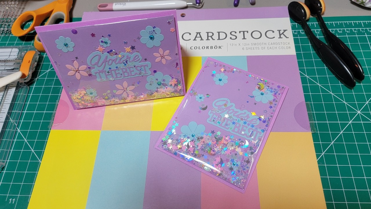 Make a simple shaker card with me - Learning to make a simple shaker card